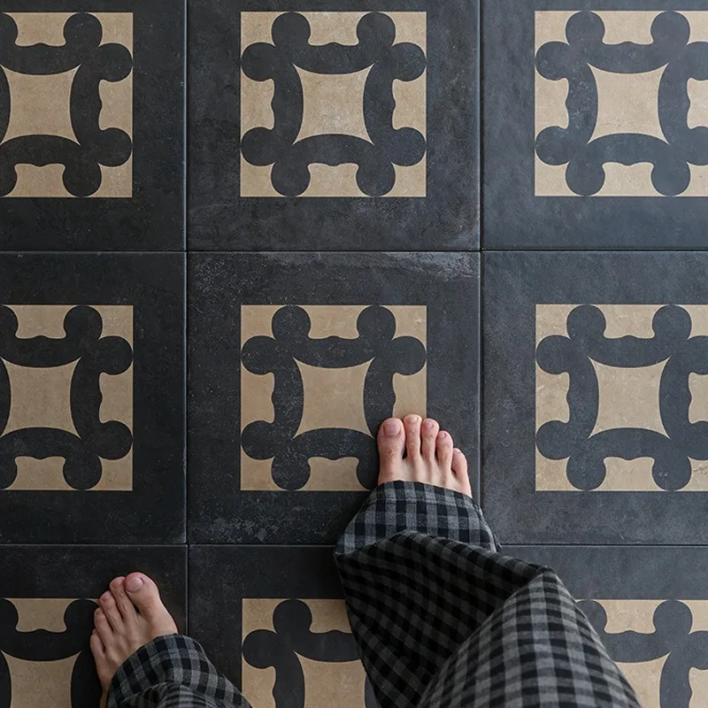 Old retro self-adhesive waterproof floor stickers, kitchen floor renovation stickers, homestay aisle stickers non-slip floor