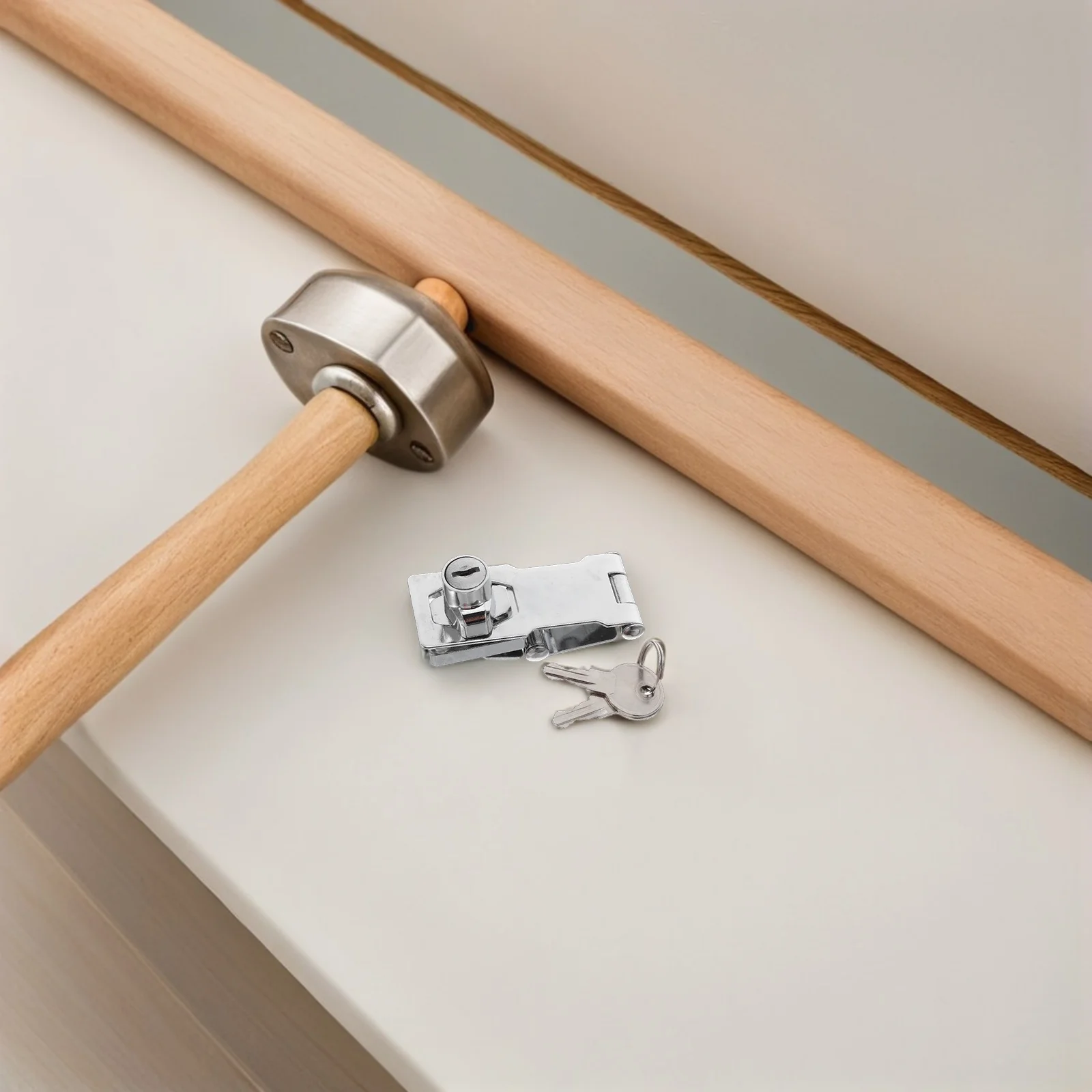 

2Sets Universal Lock Cabinet and Drawer Locks Keyed Latch Lock for Wooden Doors File Cabinet Fridge Security Door Latch
