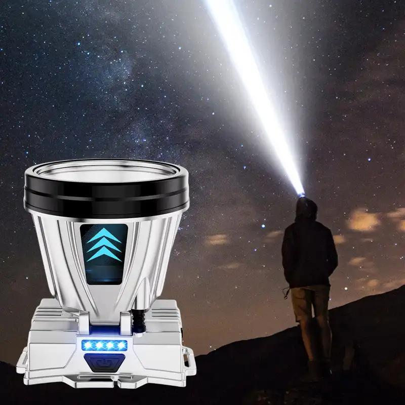 Hoch leistungs scheinwerfer Super helle wiederauf ladbare Outdoor-Angeln Camping Wandern LED Taschenlampen wasserdichte Kopf bedeckung Scheinwerfer