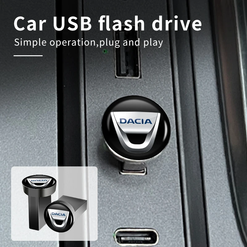 Car 16/32/64GB USB Flash Drives Mini Memory Stick Plug Accessories For Dacia Logan Mcv 2 Duster Sandero Lodgy Dokker Stepway Sol