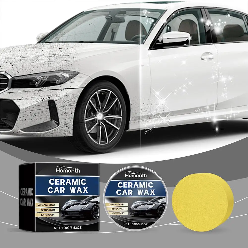 معجون مزيل خدوش السيارة 100 جرام - طقم تلميع واستعادة سريع التثبيت، طلاء شمع لامع لاستعادة سطح الطلاء Q1M6