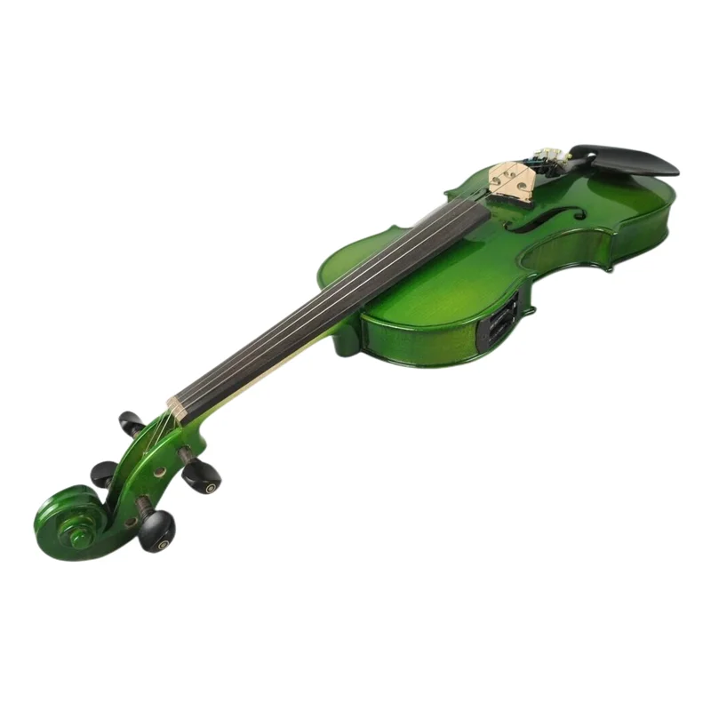 Advanced hand-made Green colors electric & acoustic violin 4/4 #7848