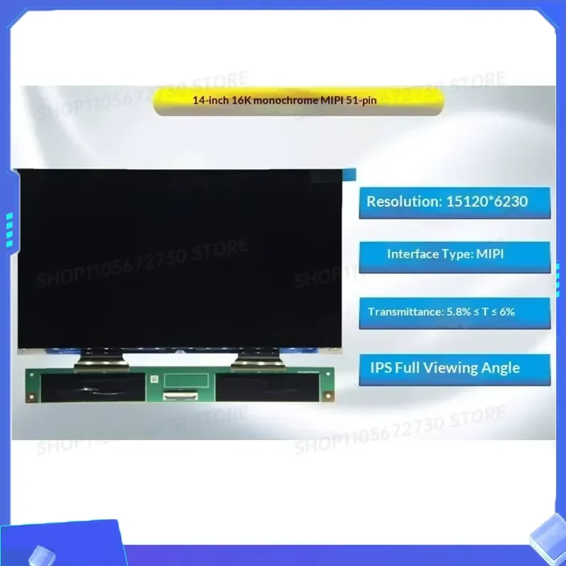 NEW 14inch 16K Monochrome 15120x6230 MONOIPS Full View MIPI 51PIN 3D Printer LCD Screen