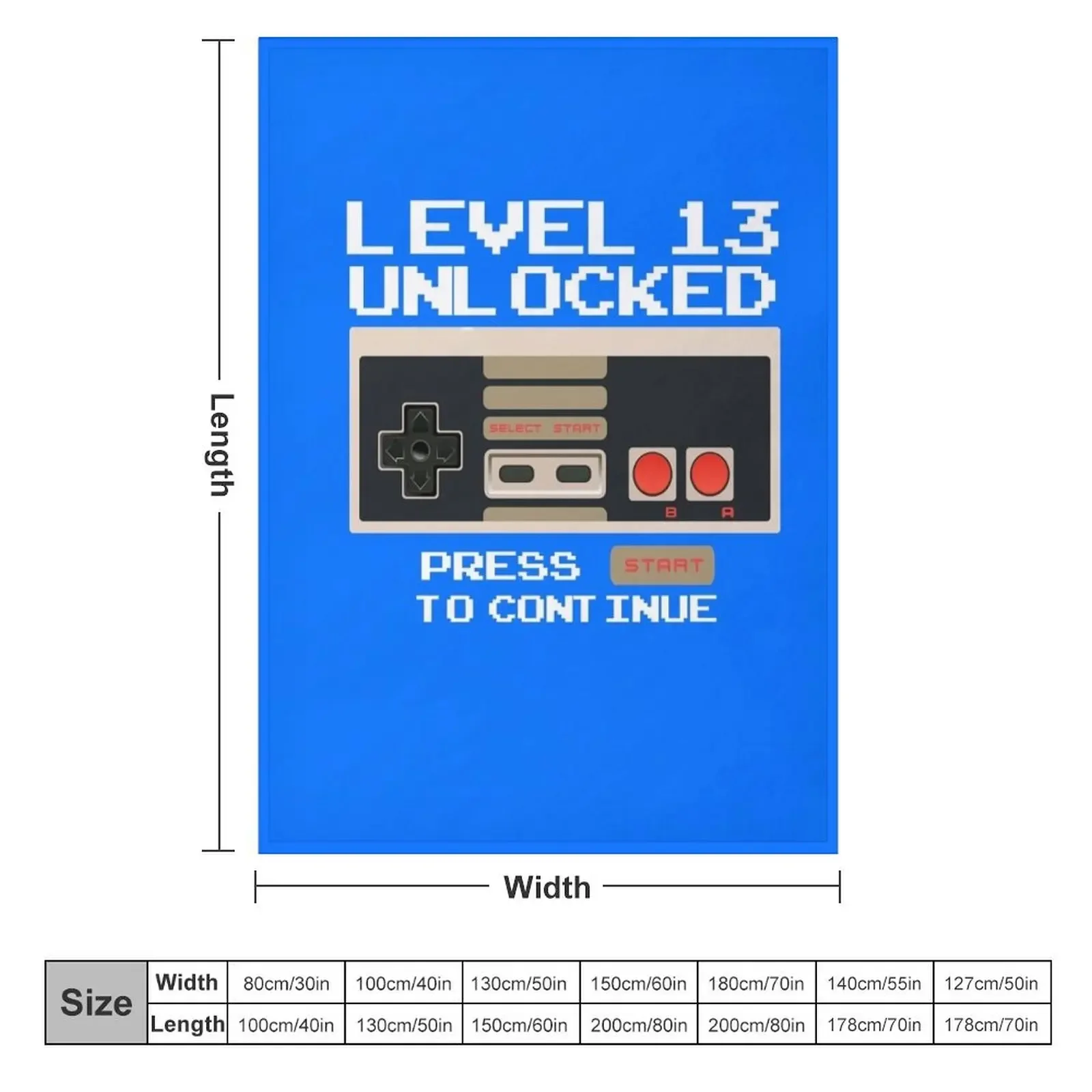 Level 13 Unlocked Funny 13th Birthday Gift for Video Gamers Throw Blanket Decoratives manga Blankets