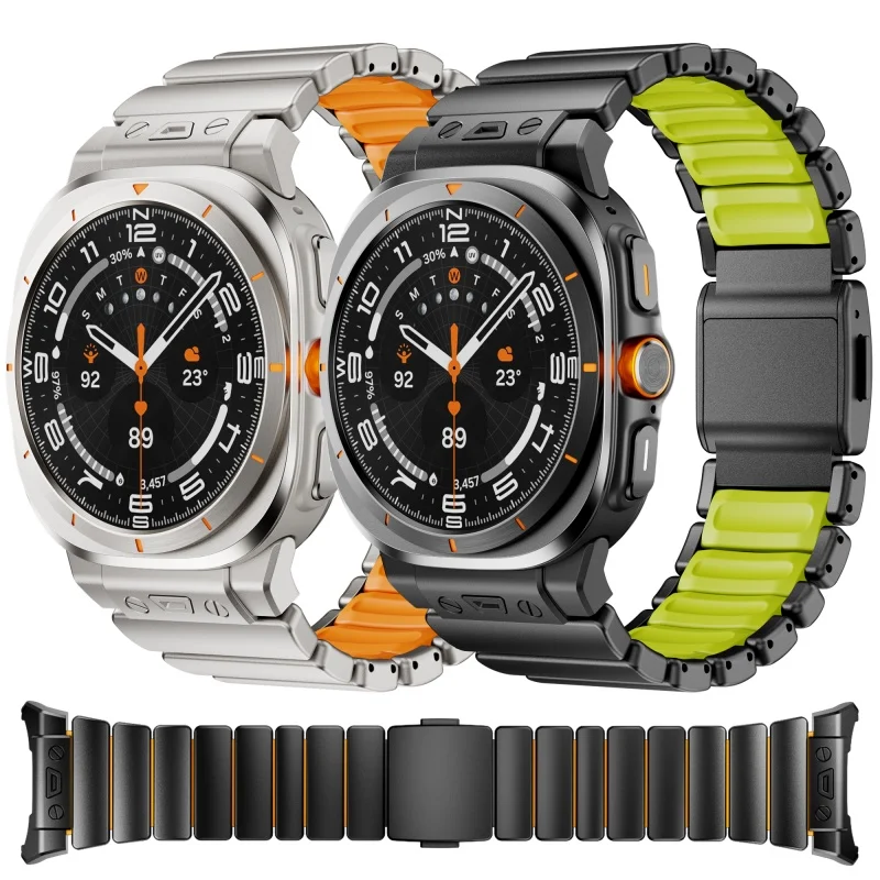 

Роскошный металлический ремешок для Samsung Galaxy Watch Ultra 2025 2024, мужской наручный ремешок из нержавеющей стали Galaxy Ultra 47 мм, магнитный ремешок для часов