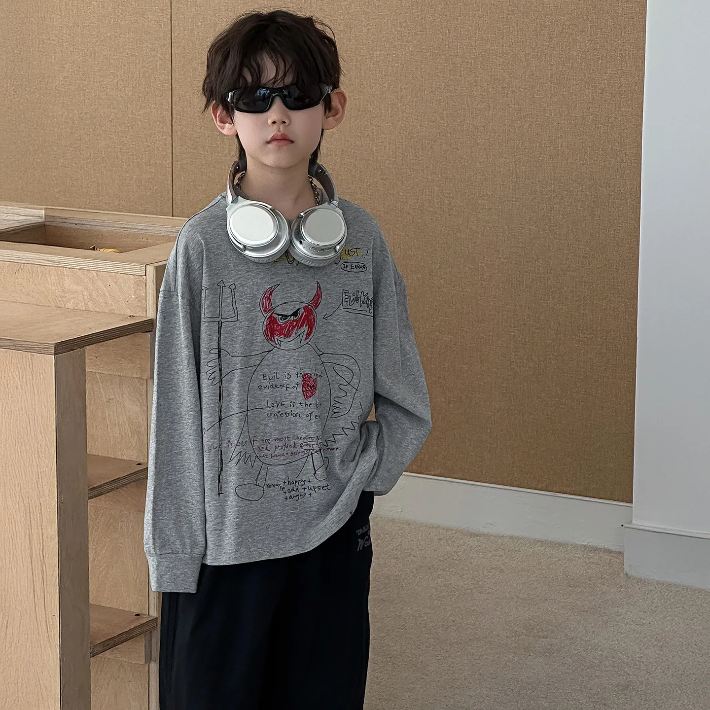 

Children Clothes Boys T-shirt Autumn Korean Style 2025 New Fashionable Casual Long-sleeved Loose Versatile Trendy Top T Shirt