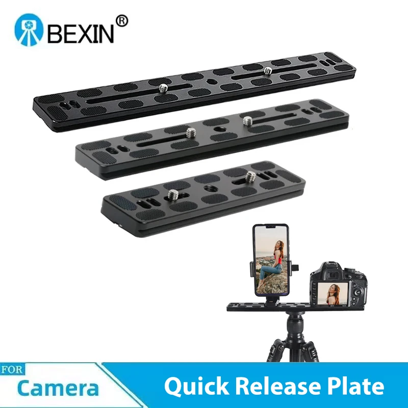 BEXIN PU Quick Release Plate Tripod Plate Camera Stand Mount Plate Long Adapter for DSLR Camera Arca Swiss Clamp with 1/4 Screw