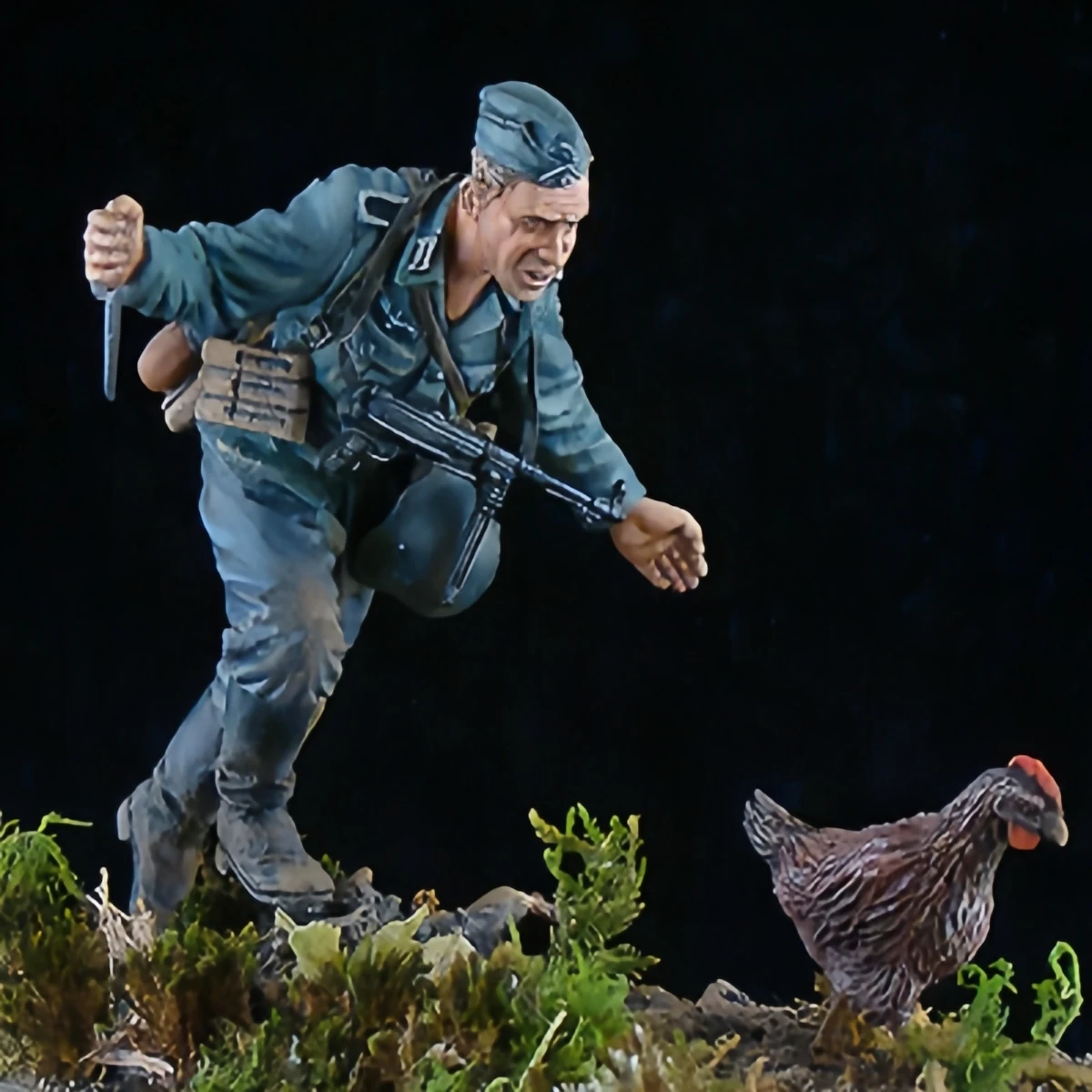 Kit de figurine en résine non peinte, thème militaire, allemand, performance avec du poulet, non assemblé et non peint, GK, 1278R, 1/35