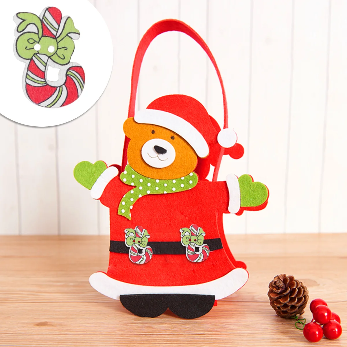 

50Pcs Christmas Painted Wood Buttons Durable Material DIY Sewing Knitting Scrapbook Decorative Creative Wooden Buckle