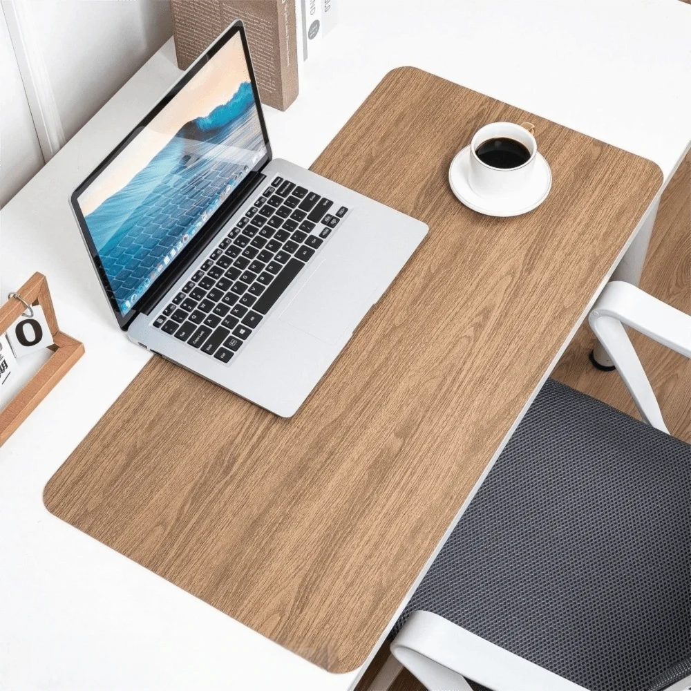 Quality Imitation Wood Grain PU Mousepad Anti-slip Waterproof Mouse Mats Deskpad Office Carpet Office