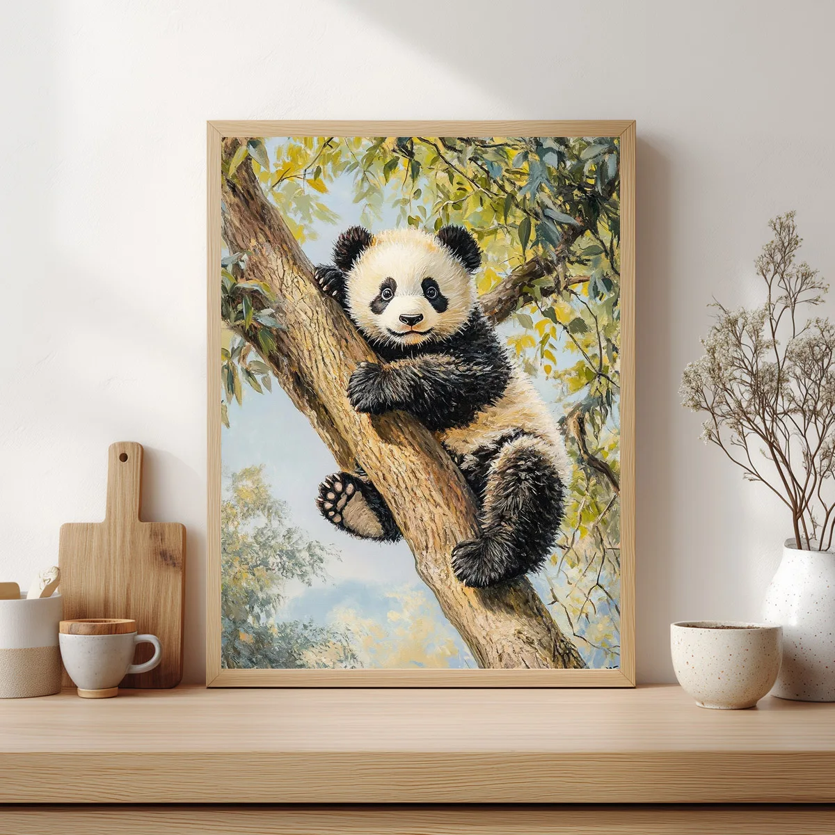 1PC 30X40CM/11.8X15.7in, 11CT/14CT Cross Stitch Kit DIY Valentine's Day Gift Embroidery Set for Festival, Panda on the Tree view 2
