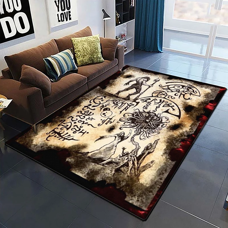 

Cthulhu Mythology Art HD Painting Carpet for Living Room Large Area Rug Black Soft Carpets Home Decoration Mats Boho Rugs Picnic