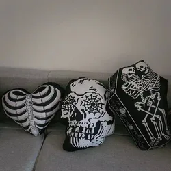 Gothic Spider Web Skull Coffin Black Pillow Cushion For Sofa Chair Bed Headboard Pillow Decor Home Gift