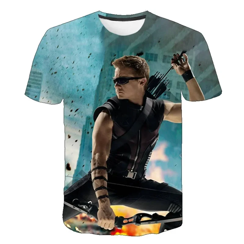 Marvel Avengers Hawkeye Children Funny T Shirt 3D Baby Kids Boys Girls Children Short Sleeve Summer Clothing Teenager Cosplay