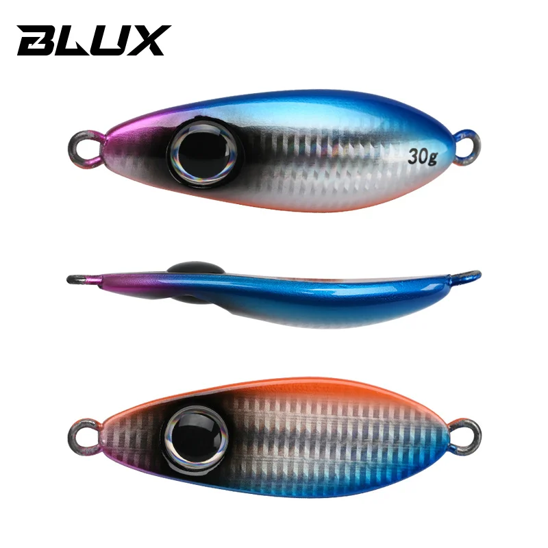 Imagem -02 - Blux-flyspoon Metal Jig Spoon Fishing Lure Isca Artificial Costa Duro Jigging Lento Longcast Robalo Atum Equipamento de Água Salgada 30g