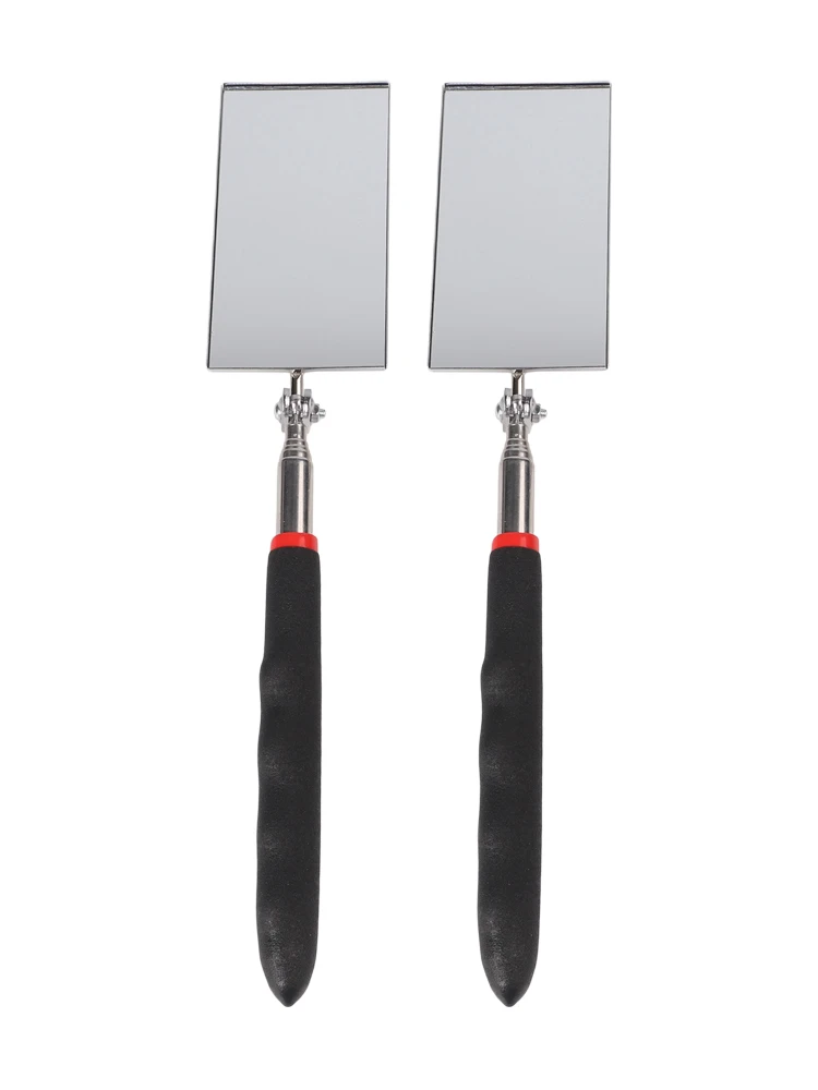 

2 PCS Telescoping Inspection Mirror Set for Mechanics and Inspectors Adjustable Stainless Steel Handle for Hard to Reach Areas