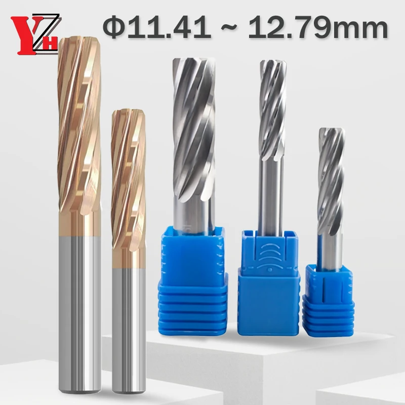 

YZH 11.41mm~12.79mm Machine Reamer HRC50 HRC60 Spiral Groove Tolerance+0+0.005 Inner Hole Harened Steel Metal Cutter CNC