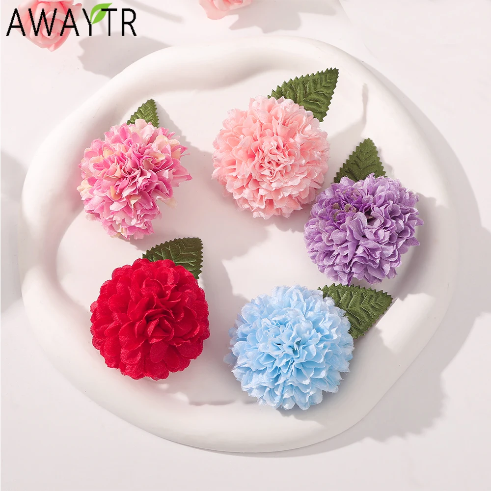 AWAYTR Manual Peony Hairpin Artificial Flowers Hair Clips Girl Hair Accessories Mother's Day Gift Valentine Headwear