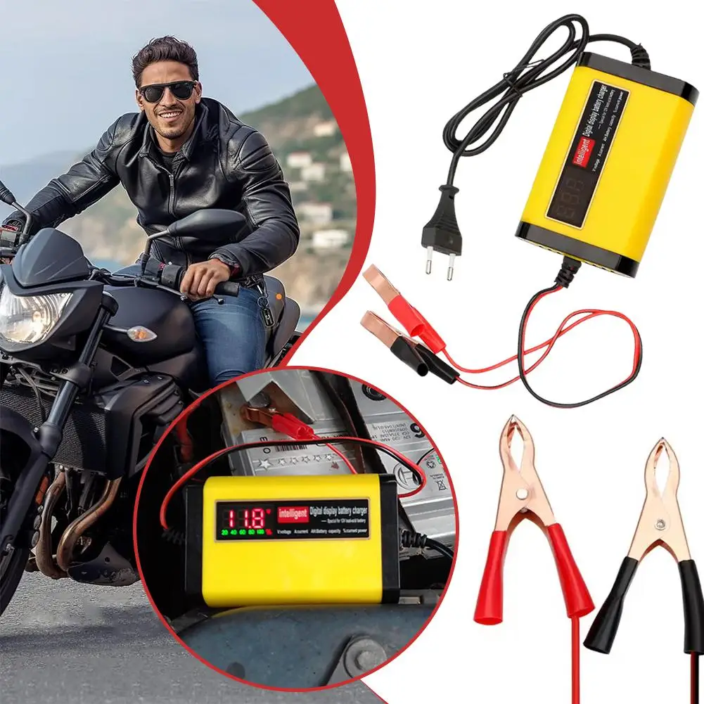 

ЖК-цифровой дисплей, напряжение, зарядное устройство для мотоциклетного аккумулятора, зарядное устройство для мотоцикла, 12 В, зарядное устройство, 2 А, универсальная быстрая зарядка R2D2