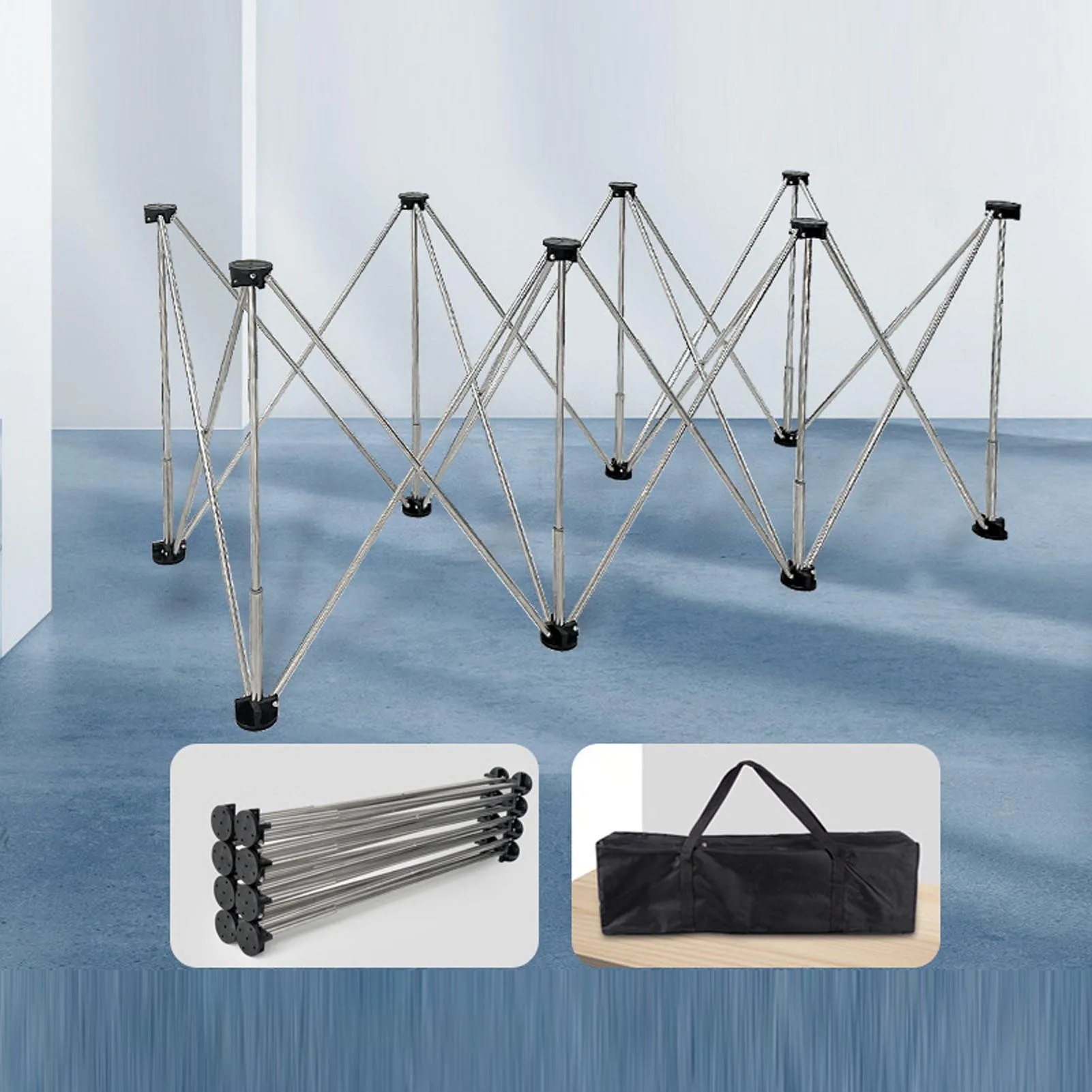 Folding Workstand Quick Setup Stable Support 800KG Load Bearing Foldable Stainless Steel Spider Leg Workbench for Construction