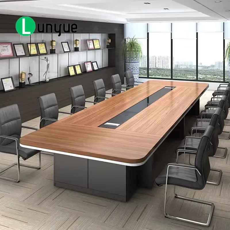 Modern Large Wood Conference Table for 12 People Multi-functional Office Furniture Commercial Use Wholesale