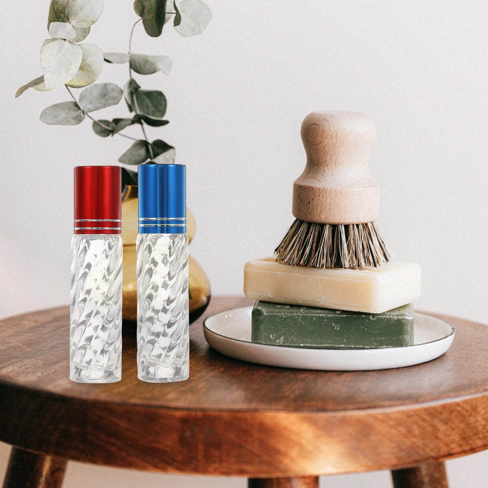 10 قطعة 5 مللي زجاجات دوارة للزيت العطري الزجاجية مع كرة ناعمة للسفر المحمولة القابلة لإعادة الملء تخزين السائل ماكياج الفرعية #1