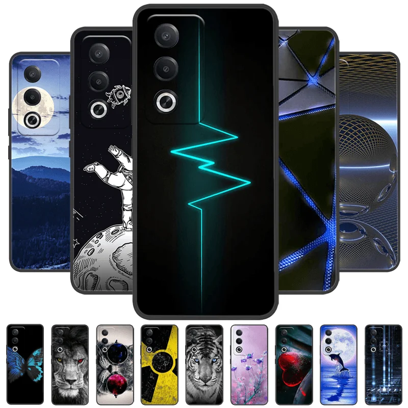 For Oppo A80 5G Cases A 80 CPH2639 Animal Marble Beach Soft Silicone Matte TPU Phone Cover For OPPO A3 Pro Fundas Capa Cartoon