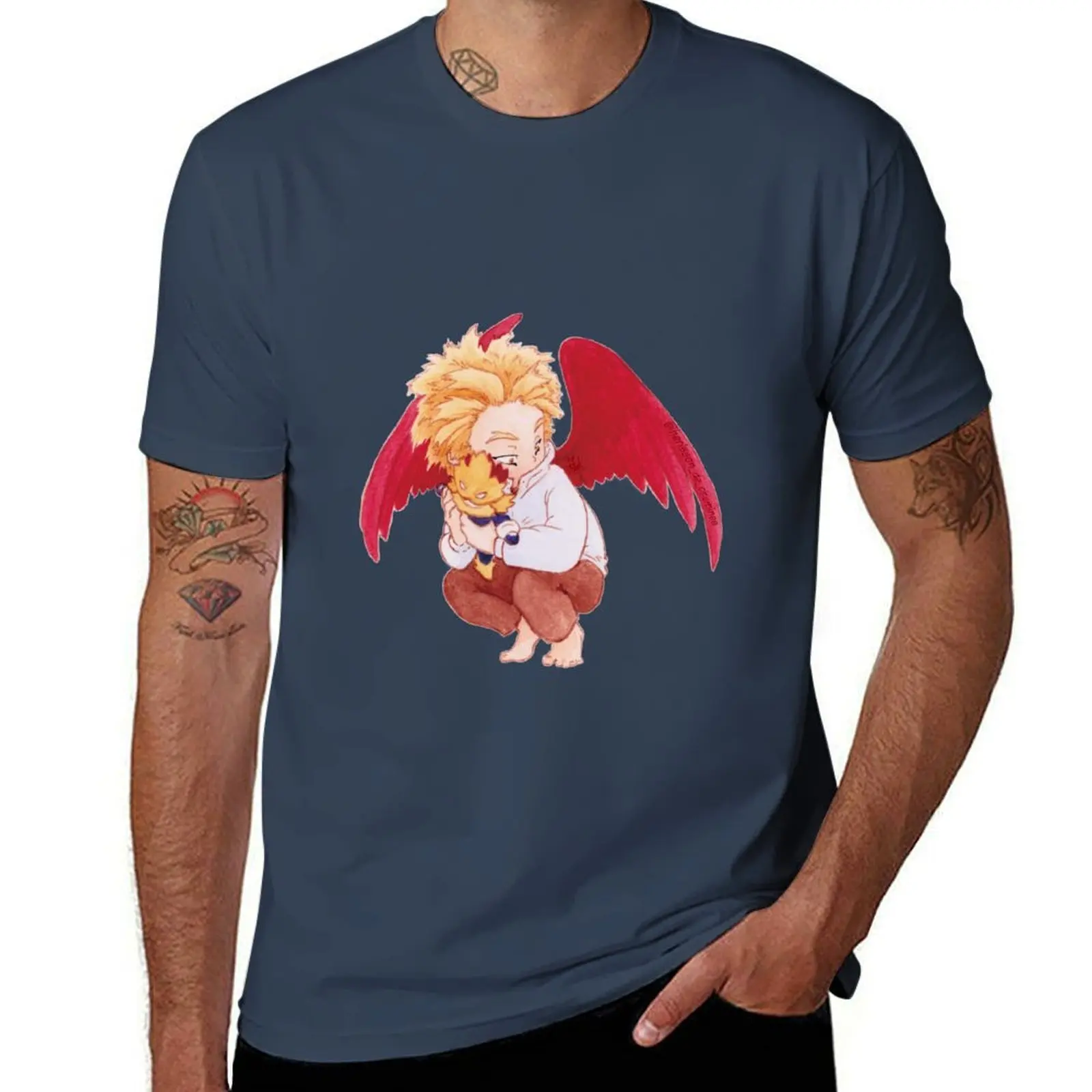 

Endeavor Baby his plushie 1 and Hawks T-Shirt Plus Size All Match Tee Shirt