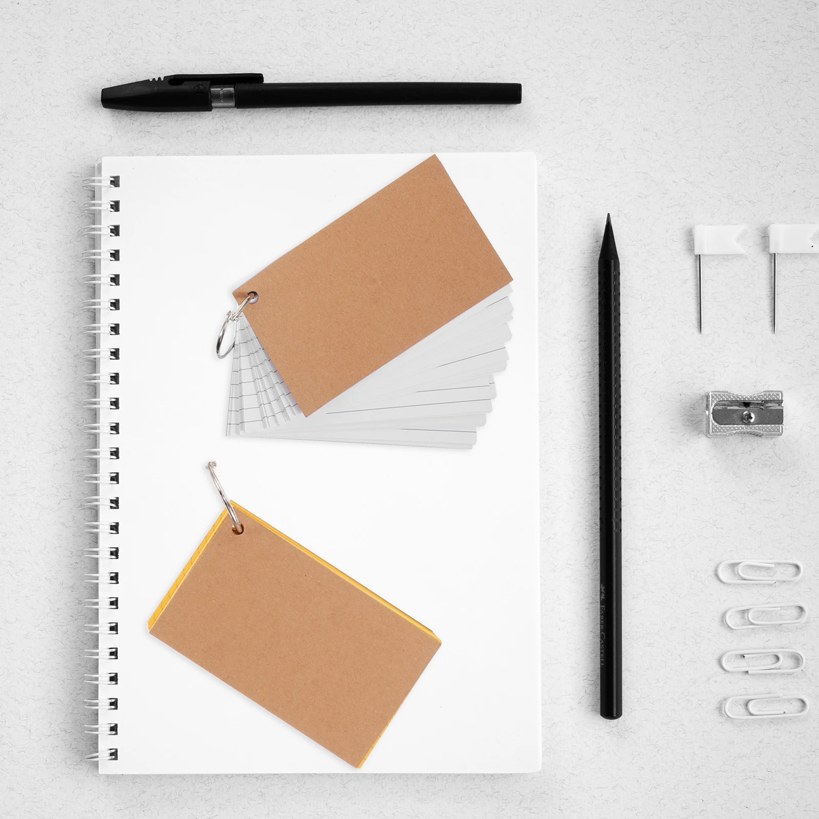 

10pcs Paper Cover Vocabulary Flashcards Dual-Sided Lined Blank Writing Cards Looseleaf Index Cards With Rings Safe Thick Memo
