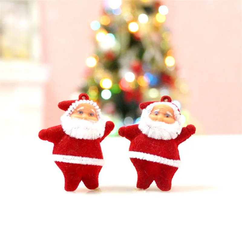 6pcs Mini Santa Claus Dolls Santa Pendant Christmas Tree Decoration Red & Colored Santa Claus Gifts for Holiday Decor