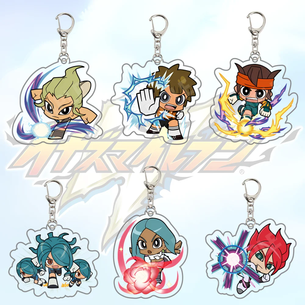 Inazuma Eleven 6CM Kawaii Action‑Pose Acrylic Keychain Endou Mamoru Gouenji Shuuya Soccer Game Pendant Merch Gift