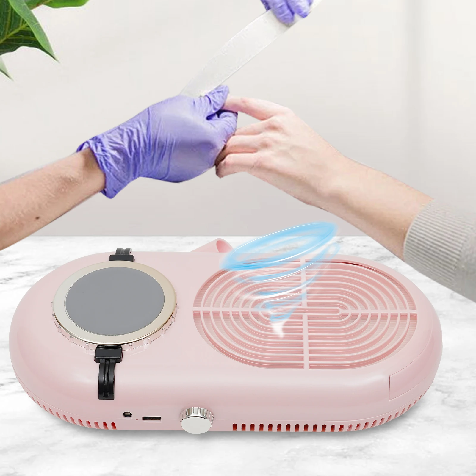 

Adjustable Speed Nail Dust Collector Tabletop Vacuum Cleaner with Reusable Filter 31.5*16*7cm for Nail Art/Salon/Shopping Mall