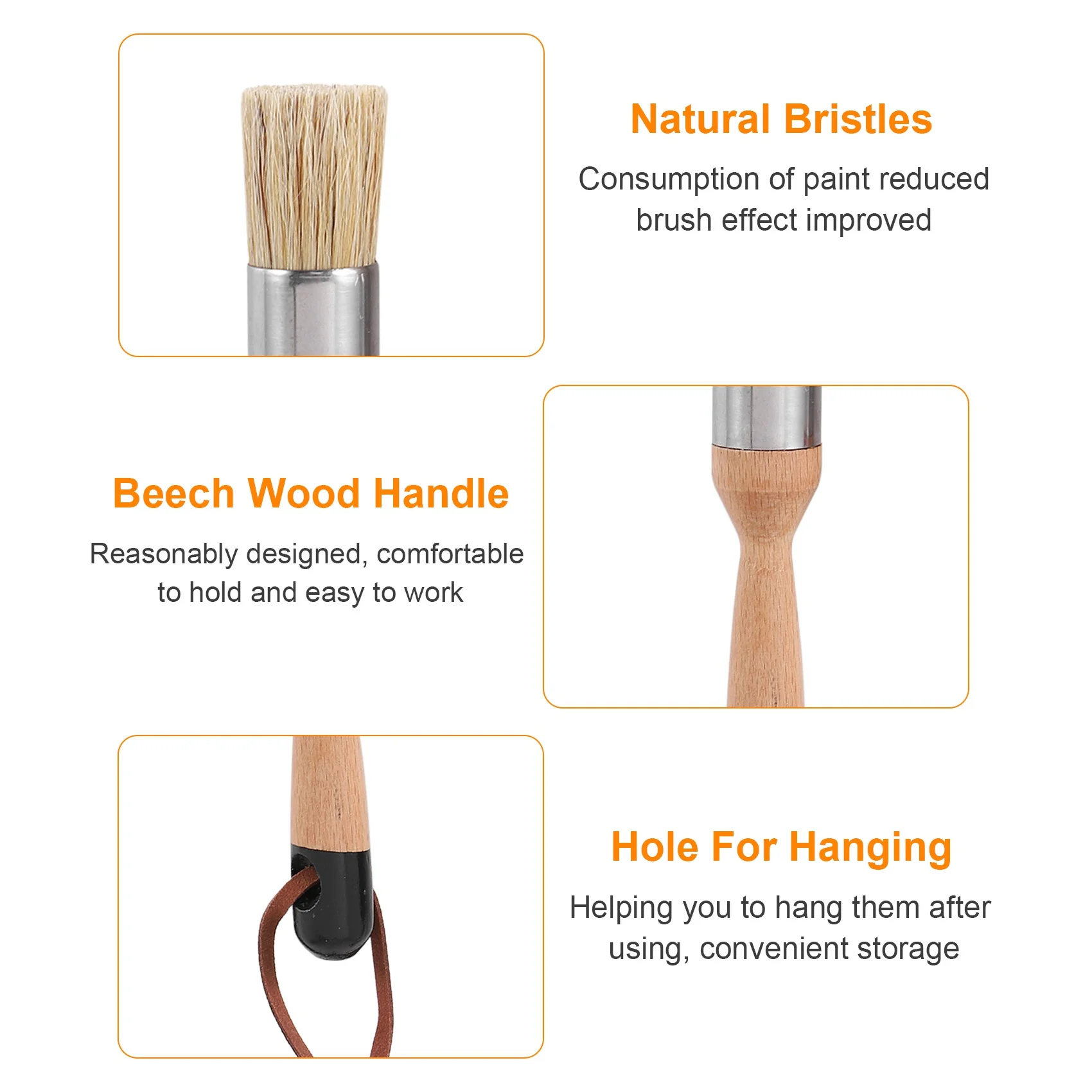 

3 упаковки кистей для мела и воска, кисти для трафаретов с щетиной для деревянной мебели, домашнего декора стен-AT30