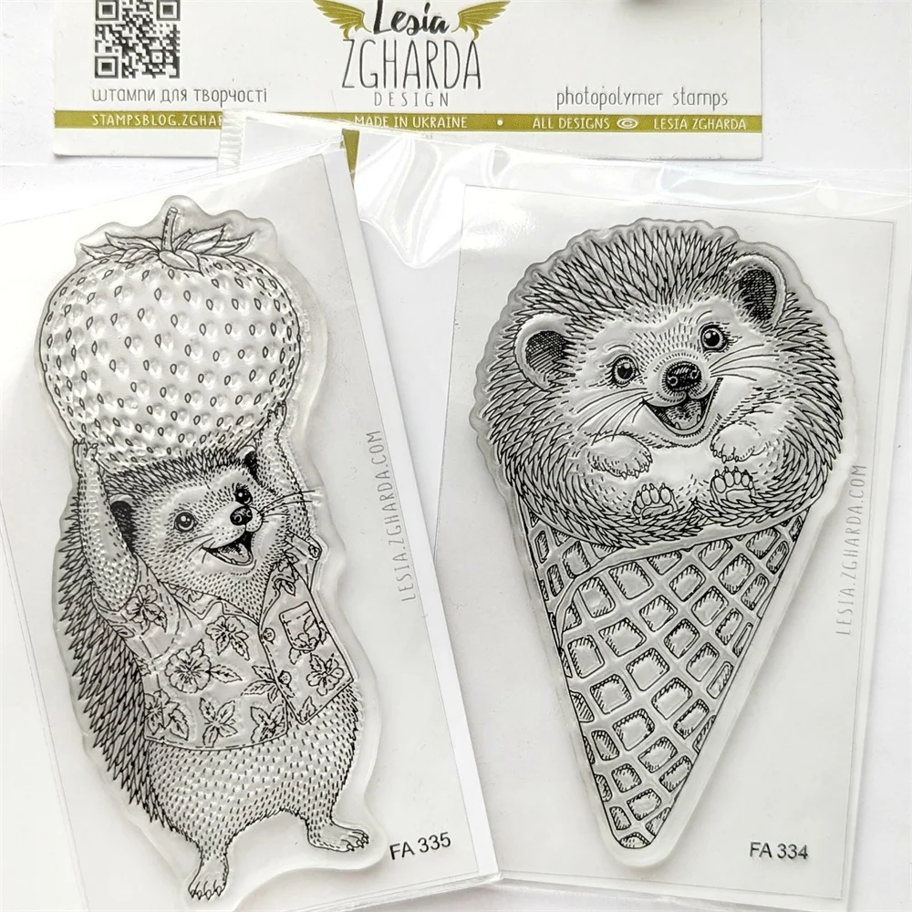 Happy Post Pigeon Stamp Scrapbooking Hedgehog Ice Cream Cone Clear Stamps Decor Embossing Template DIY Greeting Card Handmade view 2
