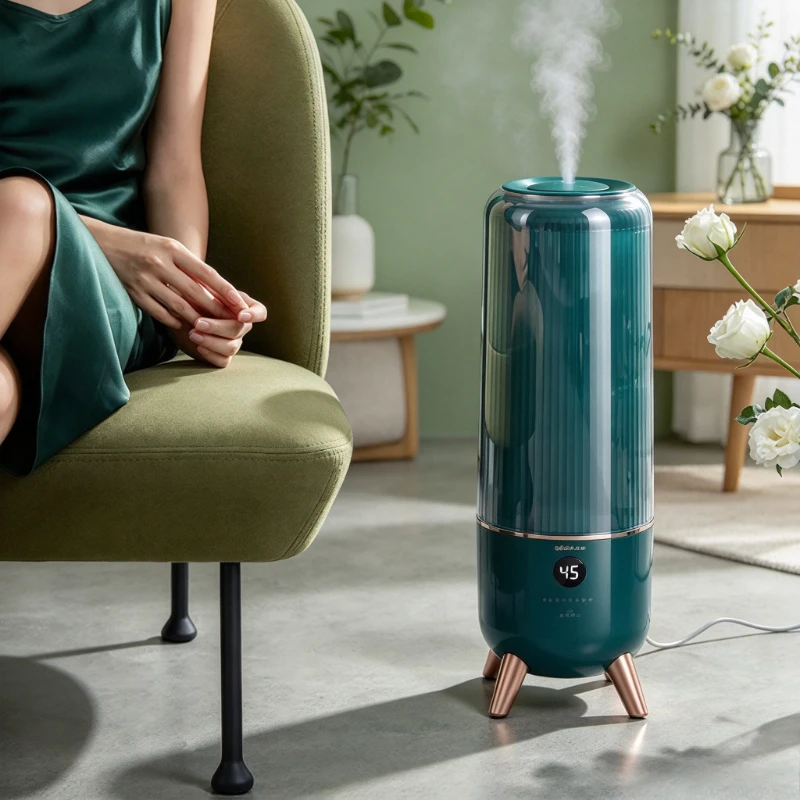 6L Floor Humidifier, Aroma Diffuser with 350mL/h Output, Top Fill, Remote Control, Auto Humidity Regulation, Leak Protection