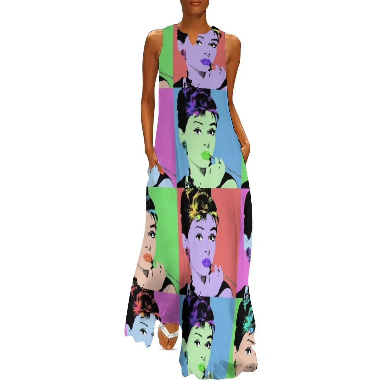 

Audrey Hepburn POP Collage #2 Long Dress Summer skirt Dresses Bridesmaid dress woman Dress