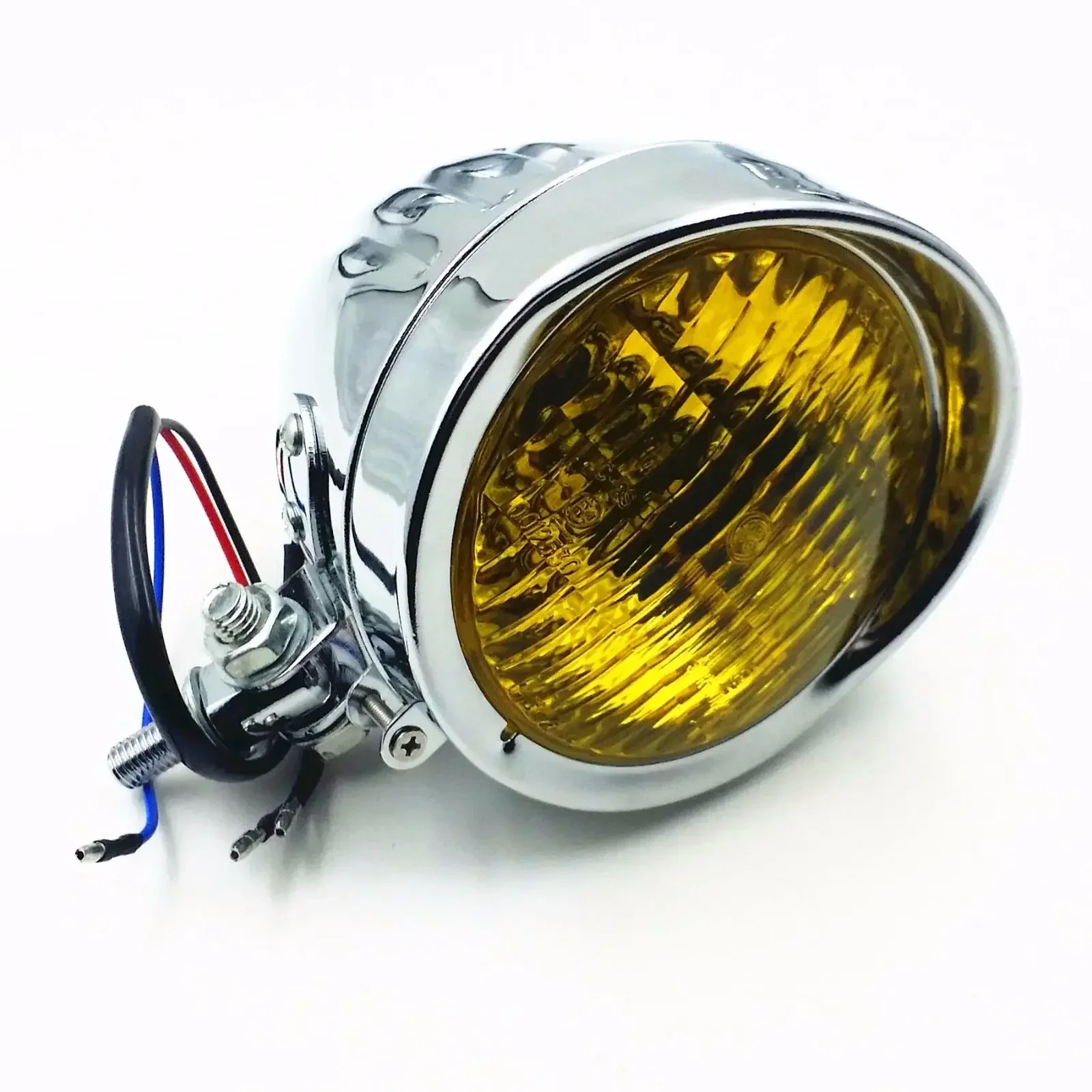 

Amber 60W Bullet Motorcycle H4 Headlight Lamp Cruiser Chopper Bobber Cafe Racer
