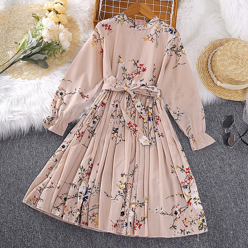 Dress Kids Girls 6-12 Years Long Black Embroidered Dress For Girls Elegant Vacation Holiday Party Dress Graduation Clothes