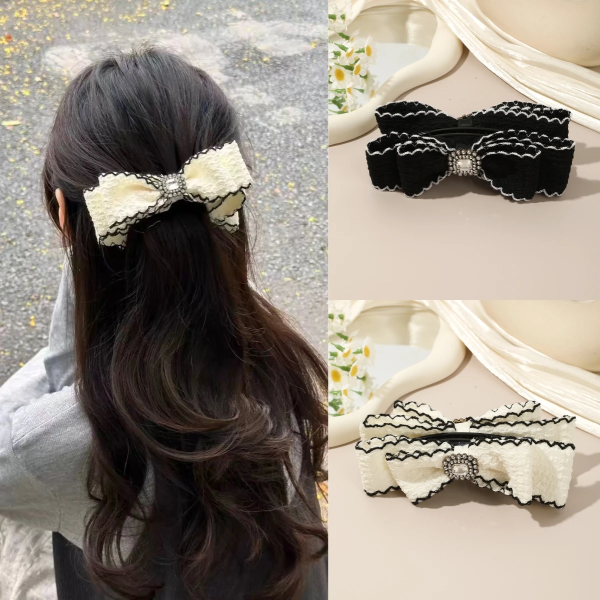 

1 шт., модная заколка-банан с бантом, заколка для волос в корейском стиле, заколка для волос, детские милые заколки с хвостиком для девочек, головной убор, головной убор