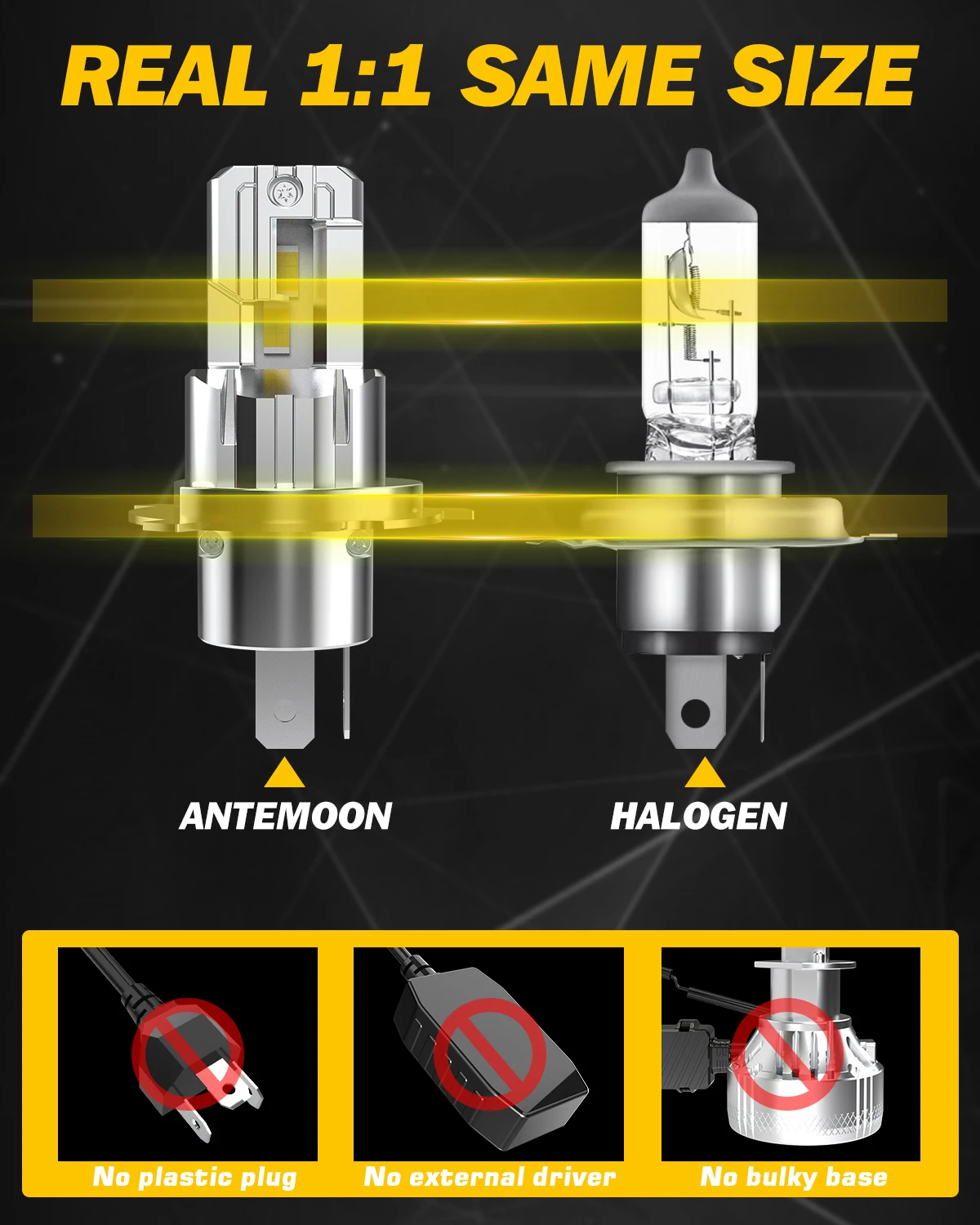 AMTEMOON 2x H4 9003 HB2 Led Car Light 24V For Truck Super 6000K White High Low Beam Headlight 20000Lm For Toyota Hilux 2005~2023 view 3