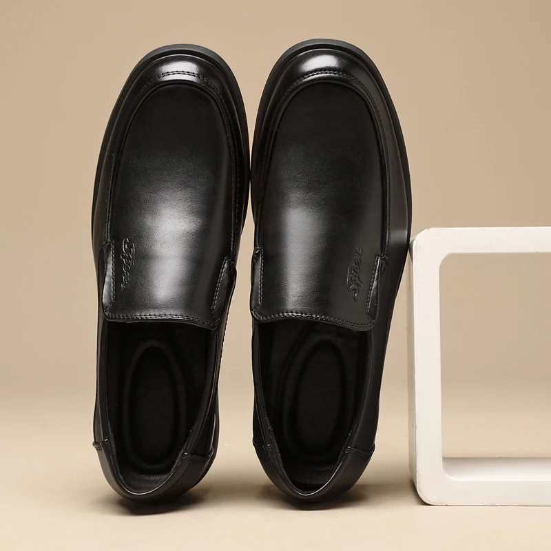 

Classic Men Black Business Shoes Wide Feet Height Increasing Breathable Suitable for Work Commuting Formal Wear Plus Size Shoes