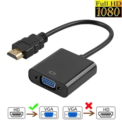 1080P HDMI-compatible to VGA Adapter Digital to Analog Converter Cable For Xbox PS4 PC Laptop TV Box to Projector Displayer HDTV