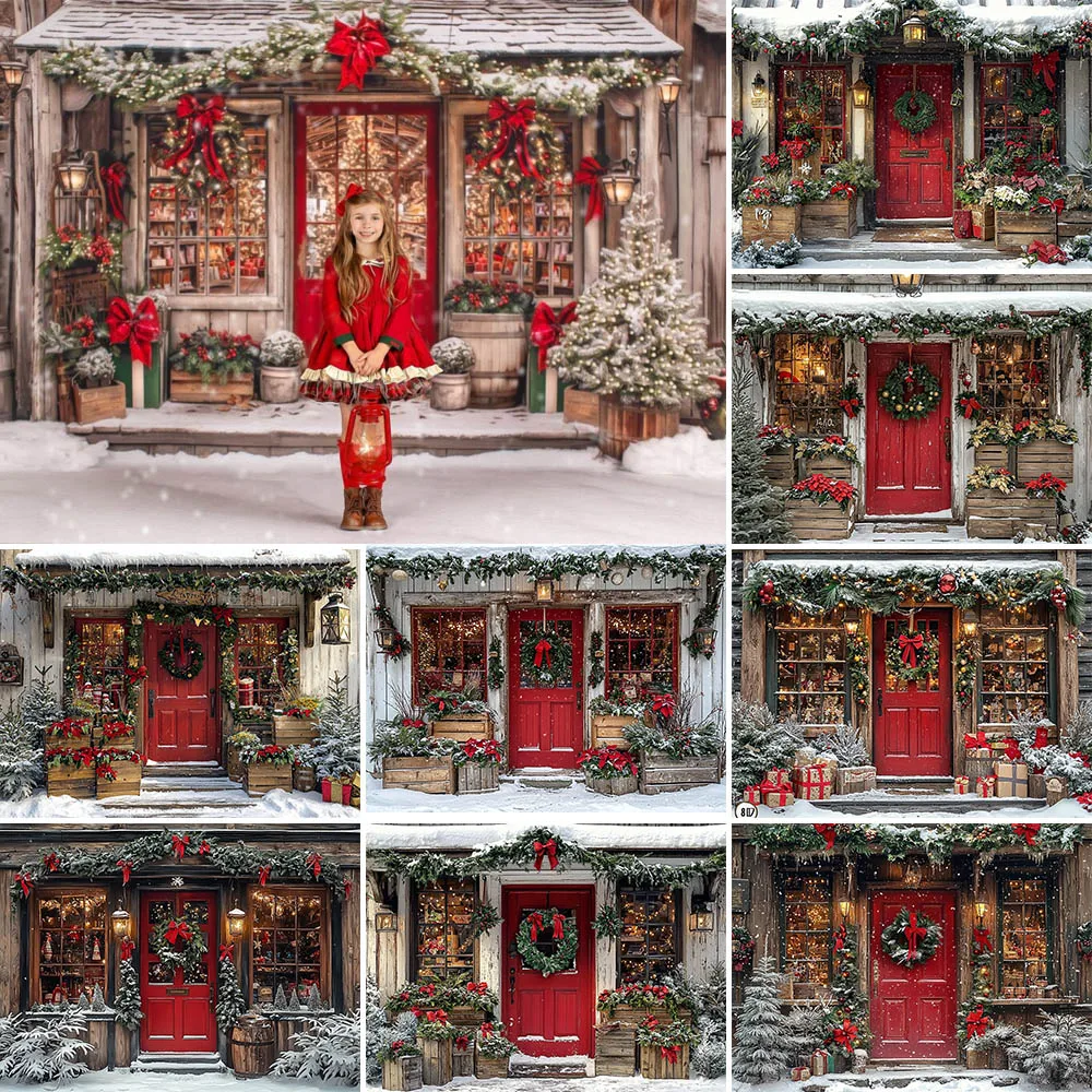 Christmas Candy House Photography Background Toy Store Xmas Tree Holiday Secoration Boys Girls Photo backdrops Studio Props