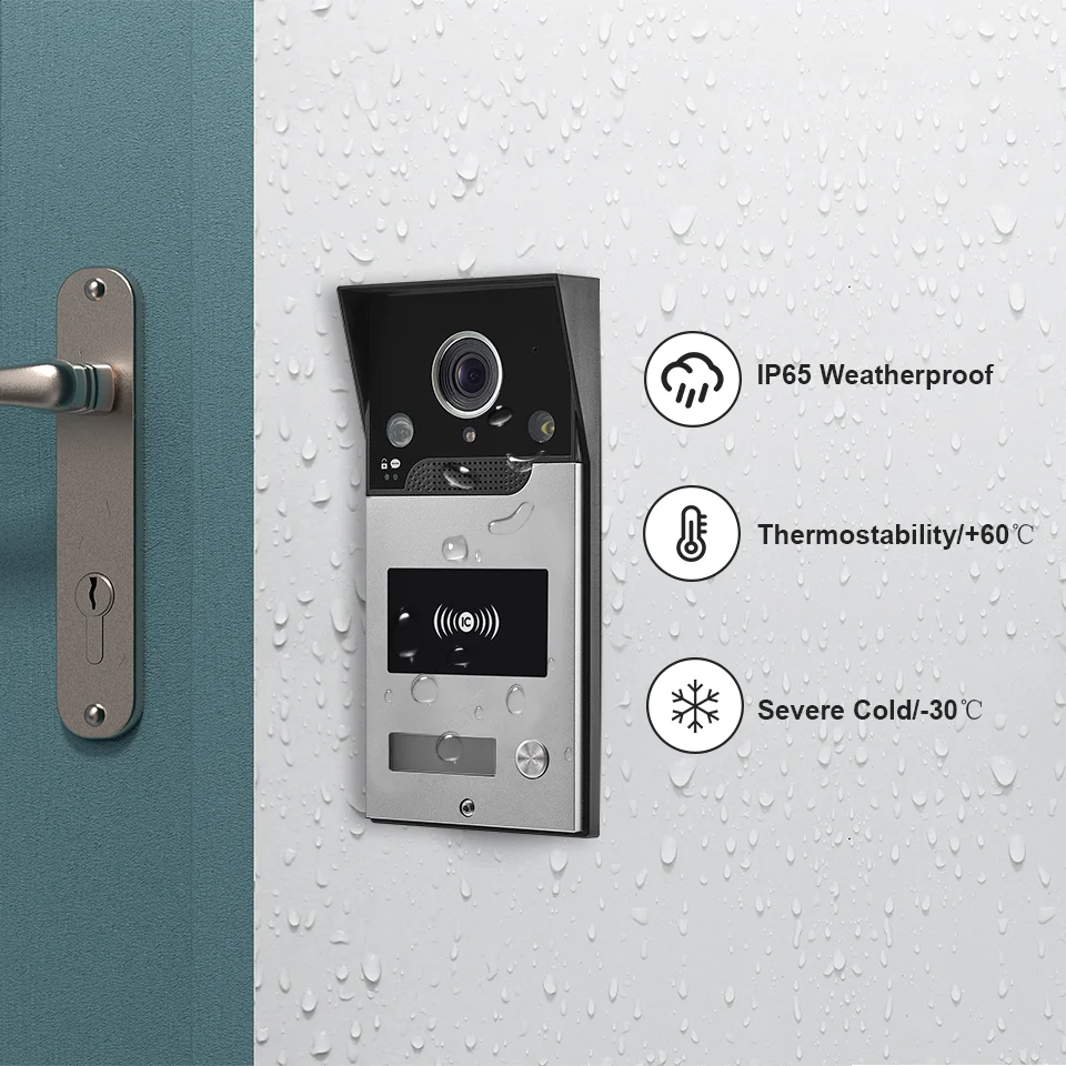 7 นิ้วหน้าจอ IPS Tuya รีโมทคอนโทรลรูดการ์ด WIFI ประตูโทรศัพท์ Intercom Visual Doorbell 120 องศา Home Security ประตู Viewer