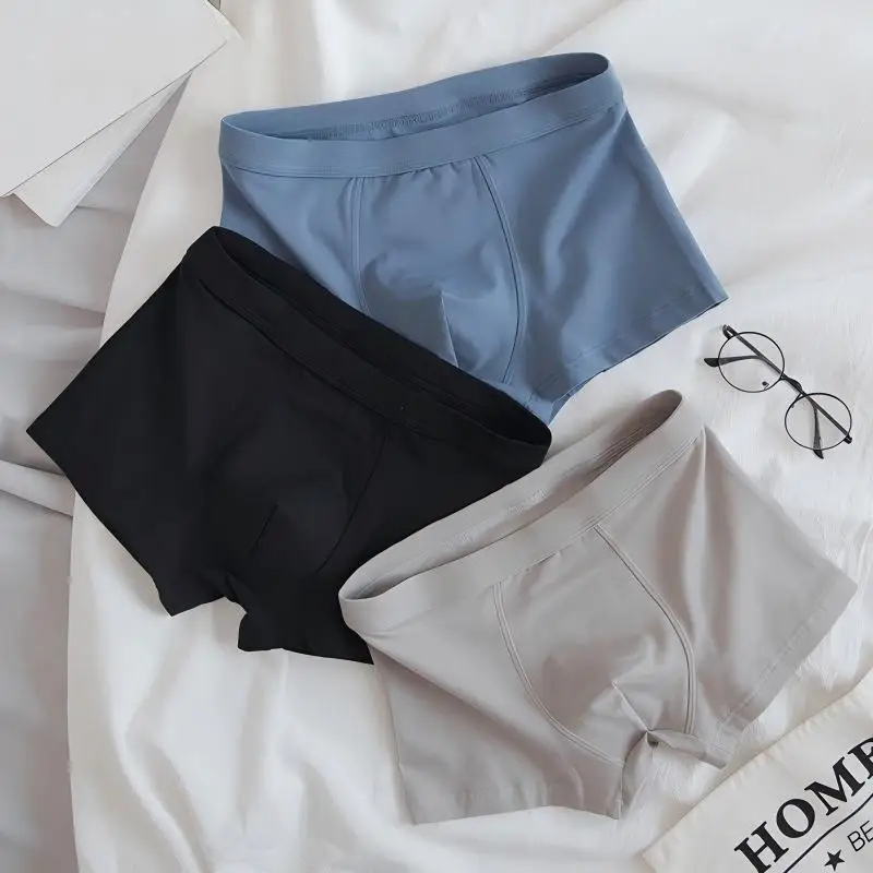 

Men 3-Pack Solid Color Boxer Briefs Breathable Comfortable 95% Cotton Underwear Antibacterial Plus Size Trunks Gift for Husband