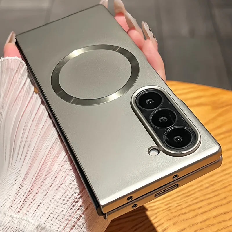 Ultradünne Metall-Lackierung, magnetische Zuckerguss-Handyhülle für Samsung Z Fold 7, 6, 5, 4, 3, matt, für Magsafe Wireless Charge Cover