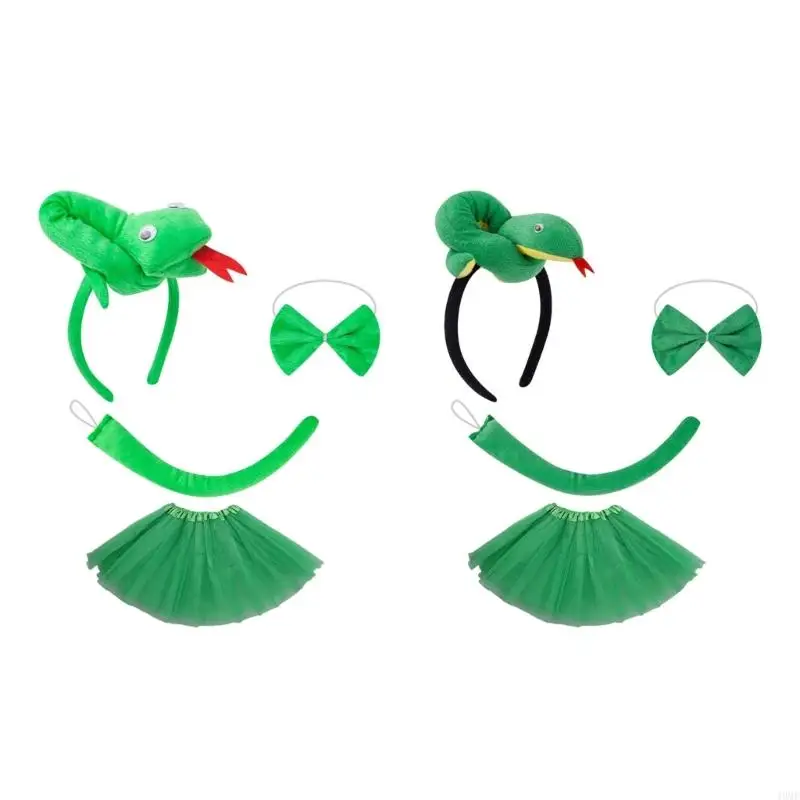 49mf Los accesorios vestuario serpientes incluyen falda cola diadema serpiente para niña para