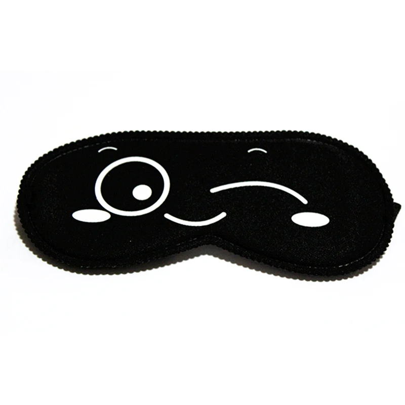 1pc Sleeping Eye Mask Black Eye Shade Sleep Mask Black Mask Bandage On Eyes For Sleeping Emotion Sleep Mask