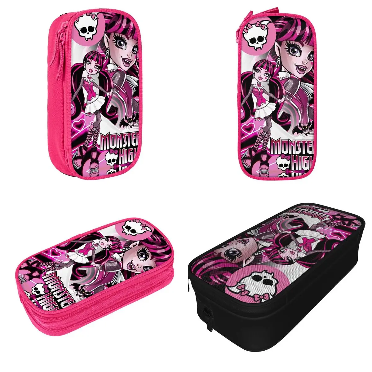 Monster High Pencil Case Cute Cartoon Pen Box Pencil Bags Kids Large Storage School Supplies Gift Pencilcases