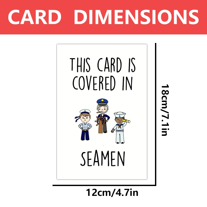 1 pc funny birthday card, creative birthday greeting card, the best gift for friends and family. This card is covered in seamen